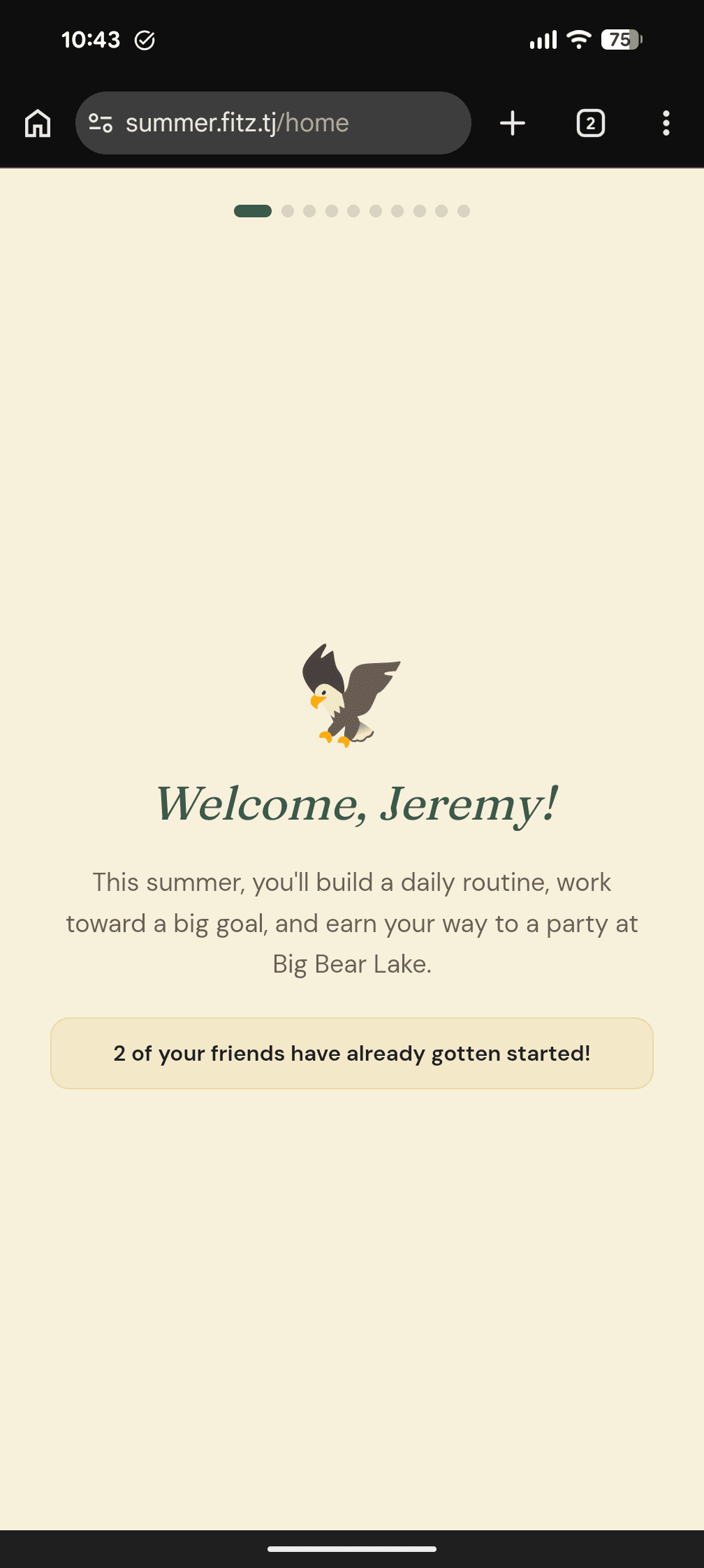 Welcome — kid welcome flow screenshot